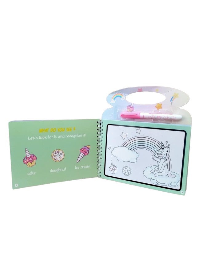 Caught Trendy Unicorn Character Magic Water Book Paint Coloring Books for Toddler, Reusable Water Reveal Activity Books for Kids, Learning and Educational Art Activity Game for Kids Girls & Boys. - Image 2
